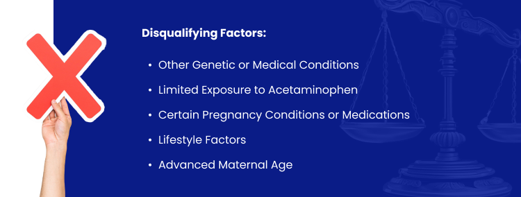 Tylenol Lawsuit Disqualifying Factors